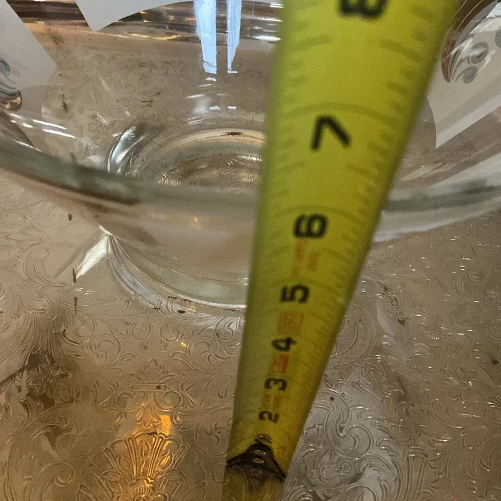 Vintage large glass bowl with small bowl hanger - Picture 14 of 15